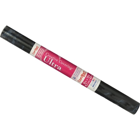 Con-Tact Brand Creative Covering 18 In. x 15 Ft. Black Marble Self-Adhesive Shelf Liner 15F-C6B84-01